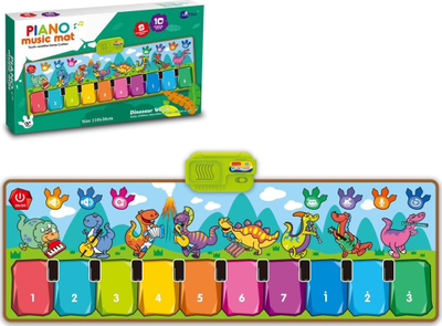 Tapet muzikor për fëmijë Trifox Dinosaur Piano, me piano dhe melodi, shumëngjyrësh