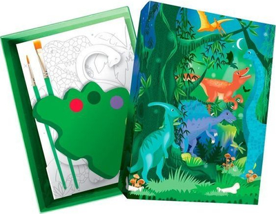 Set akuareli Candiy Totally Dinosaur, 8 karta, 6 bojëra, shumëngjyrësh