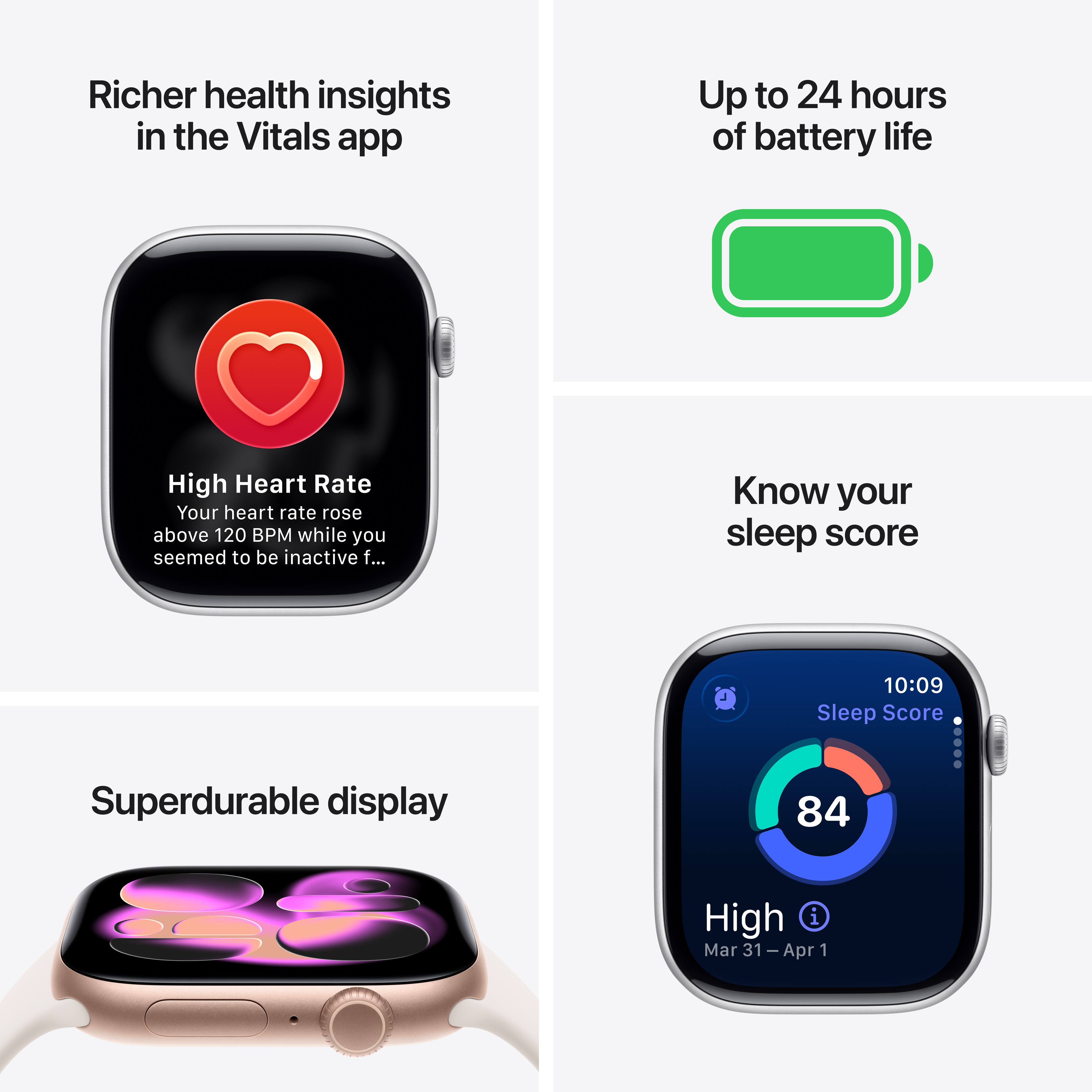 Apple Watch Series 11 GPS 46mm Rose Gold Aluminium Case with Light Blush Sport Band, M/L 3