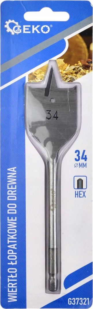 Burgi i sheshtë për dru Geko, 34 x 152 mm, bisht HEX 1/4"
