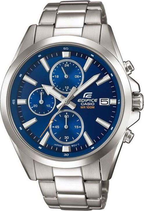 Orë dore Casio Edifice EFV-560D-2AVUEF, kronograf, 42mm, çelik inox argjendtë