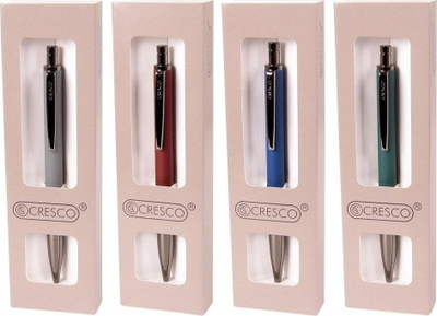 Stilolaps me kugë Cresco Winner Titan, metalik, bojë blu, me ngjyra të përziera