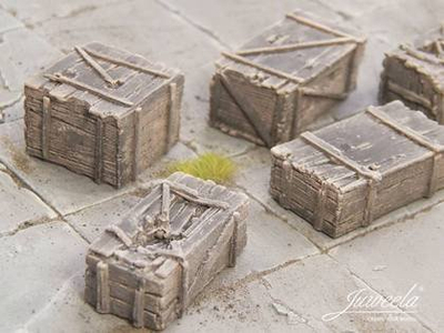 Aksesorë modelimi Juweela Old Wooden Crates, set 10 copë, dru i errtë