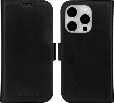 Këllëf lëkure Dbramante1928 Lynge për iPhone 15 Pro Max, portofol, me magnet, i zi