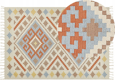 Tapet pambuku ATAN Cotton Kilim, 160 x 230 cm, model gjeometrik, shumëngjyrësh