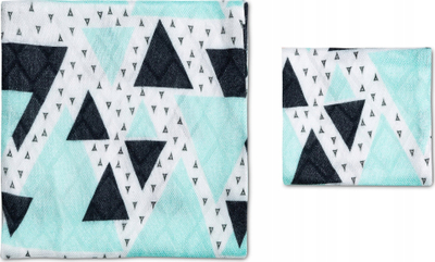 Set pelena muslin BambooLine, 2 copë, 75x75 cm 30x35 cm, blu e zezë e bardhë