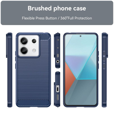 Kapak karboni për Xiaomi Redmi Note 13 Pro, TPU, antirrëshqitës, blu