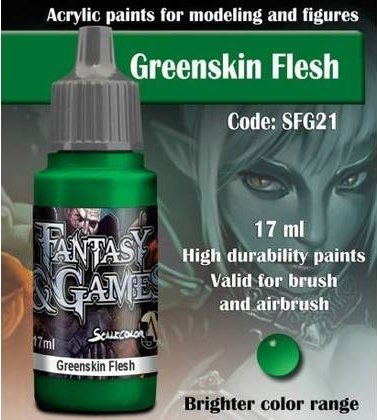 Bojë akrilike Fantasy &amp; Games Greenskin Flesh, 17ml, jeshile