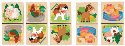 Lojë domino Woody Pets, 28 copa, dru, me shumë ngjyra
