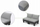 Divan kopshti Elements 2seater, dy vende, modular, gri