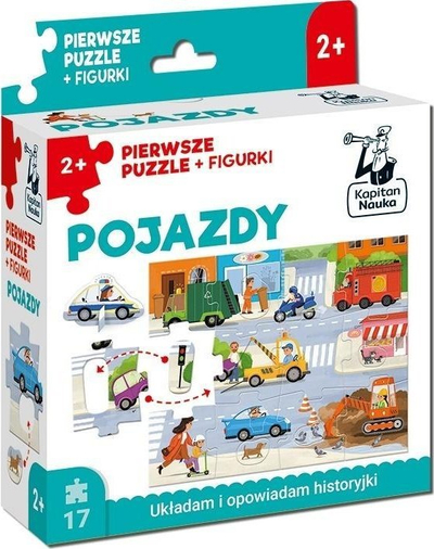 Puzzle edukativ Edgard Vehicles First Puzzle Figures, 17 pjesë, për fëmijë 2+
