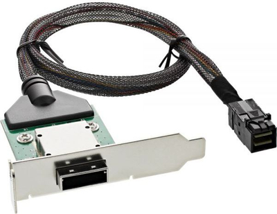 Adapter SAS InLine 27656A, SFF-8088 në SFF-8643, 0.5m, i zi