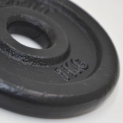 Diskë peshe Sportop gize, 1 kg, vrimë 26 mm, e zezë