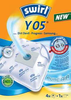 Qese për fshesë me korent Swirl Y 05 MP Plus AirSpace, MicroPor Plus, set 4 copë