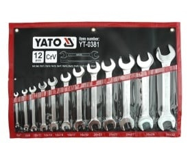 Set çelësa të hapur Yato YT-0381, 6-32mm, 12 copë, ngjyrë argjendi