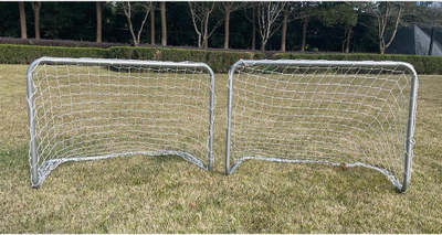 Set porta futbolli Enero, 2 copa me rrjetë, 78x56x45 cm, të bardha
