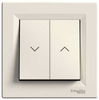 Buton i grilave me rul Schneider Electric ASFORA 10AX 250V IP20, krem 