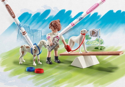 Set lojrash Playmobil Color Trajnim Qenësh, me figura, për ngjyrosje