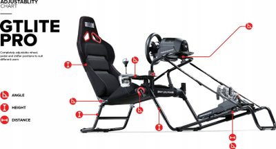 Kokpit garash Next Level Racing GTLite Pro NLR-S031, palosës, i rregullueshëm, gri