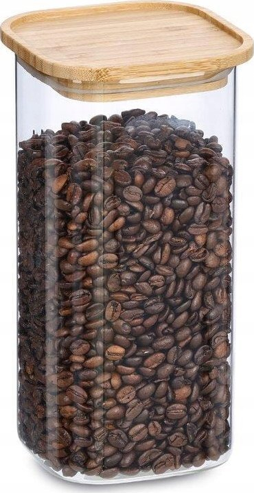 Kavanoz qelqi Zeller, 1600 ml, kapak bambuje, transparent
