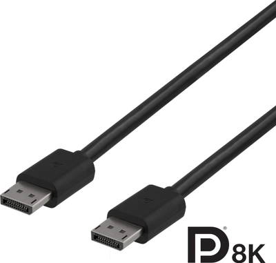 Kabllo video Deltaco DP8K-1020-K, DisplayPort 1.4, 2m, e zezë