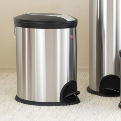 Kosh plehrash me pedale Wesco 107514-47, 20L, çelik inox, ngjyrë argjendi