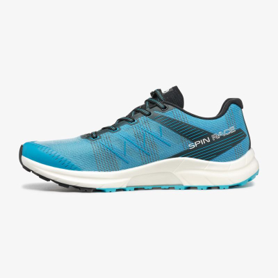 Atlete vrapimi për burra Scarpa Spin Race, numri 43.5, shumë të lehta, ngjyrë azure me të bardhë