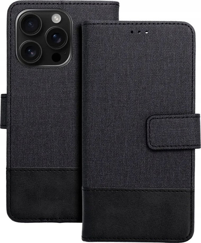 Kapak telefoni Gomma Book Case për Xiaomi Redmi Note 14 5G, me kapak, i zi