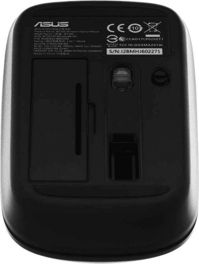 Maus Asus WT300, wireless, USB, i zi dhe i kuq