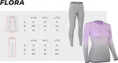 Të brendshme termoaktive për femra Spokey Flora VT W, set bluzë dhe pantallona, i frymëmarrshëm, e zezë