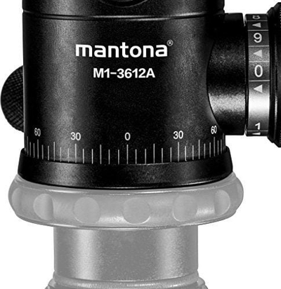 Kokë trepodi Mantona Onyx 12 Ball Head, ngarkesë 12kg, piaster Arca-Swiss, e zezë