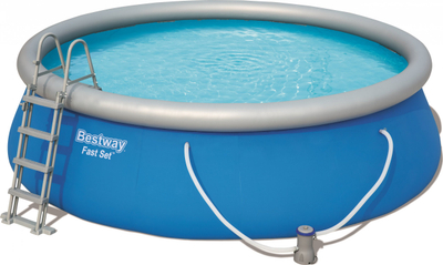 Pishinë Bestway Fast Set, diametër 457 cm, me pompë filtruese, me mbulesë