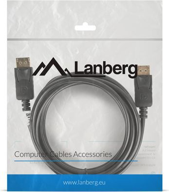 Kabllo Lanberg DisplayPort - DisplayPort 3m, (CA-DPDP-10CC-0030-BK), e zezë