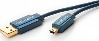 Kabllo USB 2.0 Clicktronic Casual, USB A në mini USB 5 pin, 1.8m, e zezë