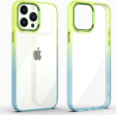 Kapak telefoni Maxximus MX Rainbow për iPhone 15 Pro, 6.1", transparent, jeshile blu
