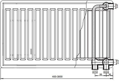 Радијатор за греење Stelrad Accord VK Type 20 AV20120, 600 x 1200mm, 999W, бел