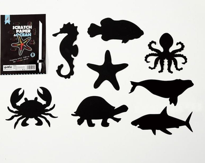 Set kreativ gërvishtëse ArtiFly Magic Scratch Card Ocean Series, 8 në 1, shumëngjyrëshe