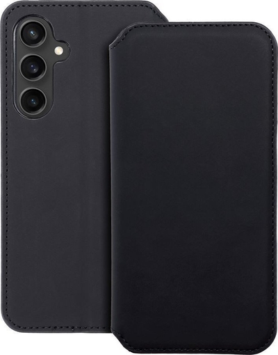 Футрола портфолио Dual Pocket за Samsung Galaxy S23 FE, еко кожа, магнетно затворање, црна