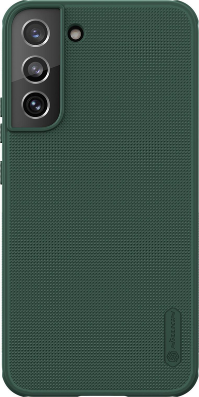 Këllëf telefoni Nillkin Super Frosted Pro për Samsung Galaxy S22, plastik i fortë, rri fiks, jeshile e errët