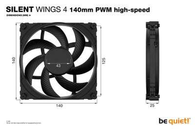 Ventilator PC be quiet Silent Wings 4, 140mm, PWM high speed, i zi