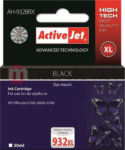 Ngjyrë për printer Activejet AH-932BRX / CN053AE, nr. 932XL, e zezë
