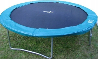 Trampolinë për kalamaj Masterjump Super 365 cm, strukturë e fortë, për oborr