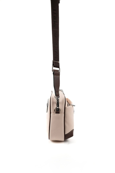 Çantë me rrip Silver&Polo, bezhë/kafe e errët