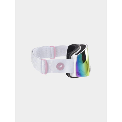Syze skijimi 4F për goca, lente S3 UV400, Anti-Fog, të bardha