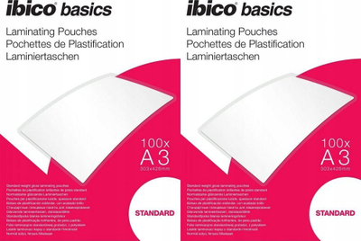 Fletë plastifikimi Ibico Basics Standard A3, crystal clear, set 100 copë