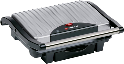 Grill kontakti Alpina 1000W, pllaka me vija, argjendtë e zezë