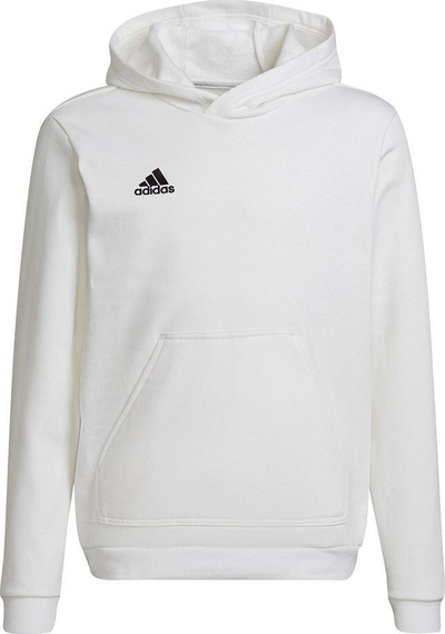 Bluzë me kapuç Adidas Entrada 22 Hoody Jr HG6303, për kalamaj, e bardhë