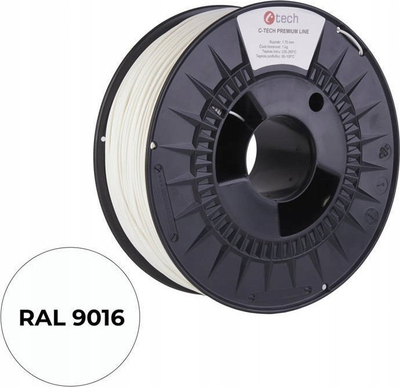 Filament për printer 3D C-TECH PREMIUM LINE PLA, i bardhë