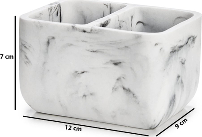 Mbajtëse lavamani Marble për sfungjer dhe tel, 9 x 7 x 12 cm, e bardhë mermeri