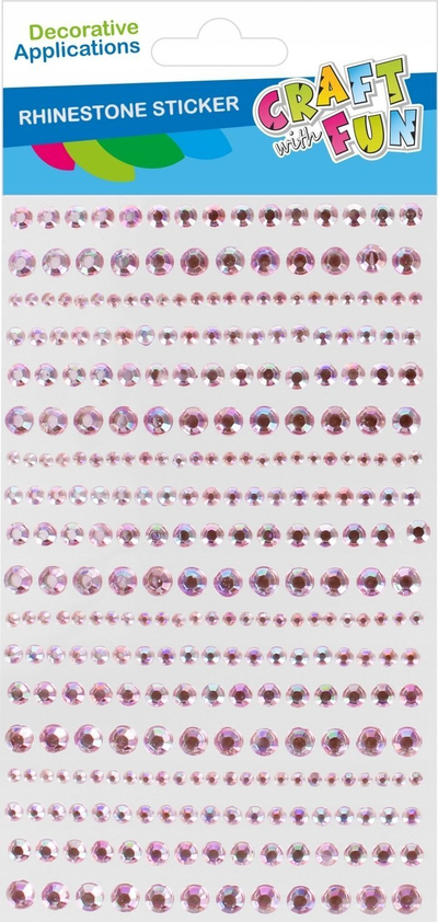 Stikera vetëngjitëse dekorative CRAFT WITH FUN Pink Crystals 545748, set me 18 copë, rozë